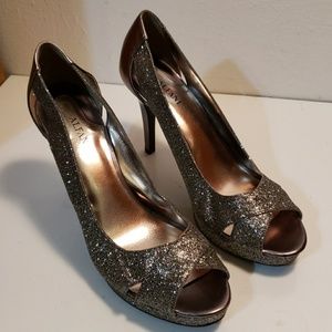 Alfani Silver Glitter Platform Heels